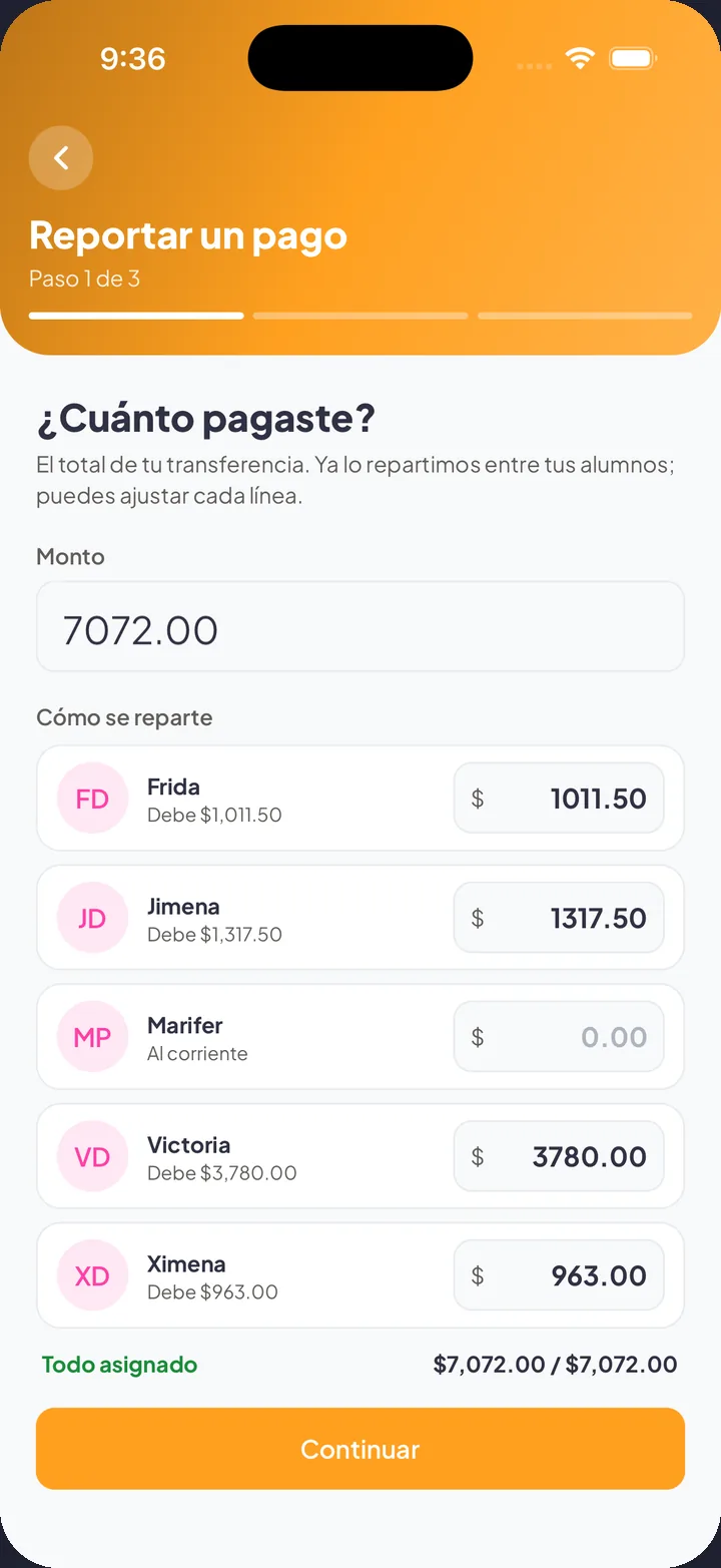 Reportar un pago por SPEI desde la app de ALUMA